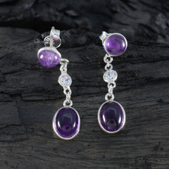 Ling Purple Stud Earrings Online - Chic Gemstone Style