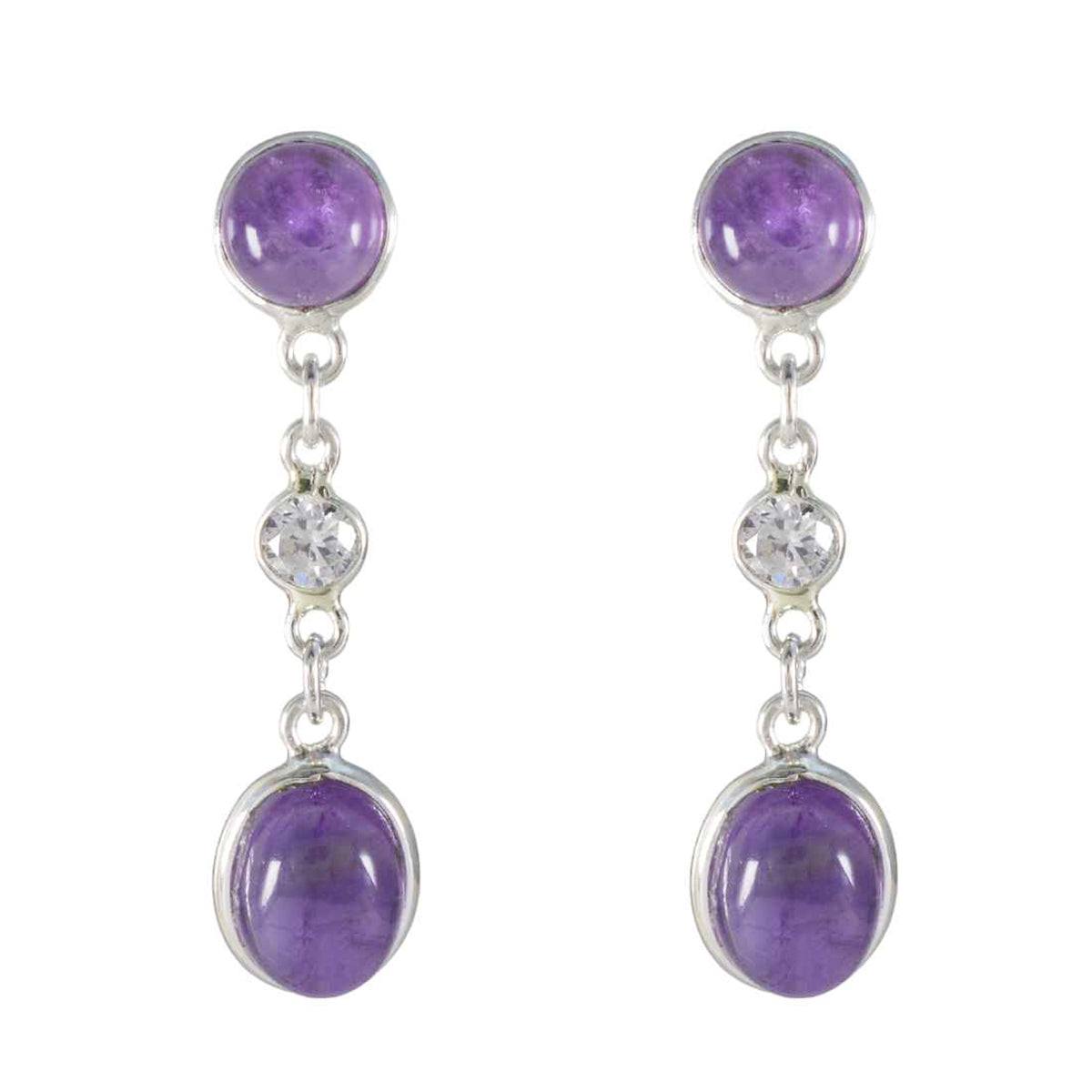 Ling Purple Stud Earrings Online - Chic Gemstone Style Amethyst Purple stud