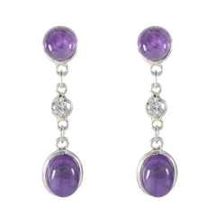 Ling Purple Stud Earrings Online - Chic Gemstone Style Amethyst Purple stud