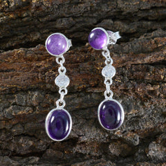 Ling Purple Stud Earrings Online - Chic Gemstone Style