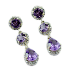 Antonia Purple Stud Earrings for Everyday Glam