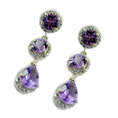 Antonia Purple Stud Earrings for Everyday Glam