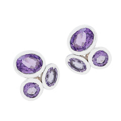 Min-seo Purple Stud Earrings for Everyday Glam