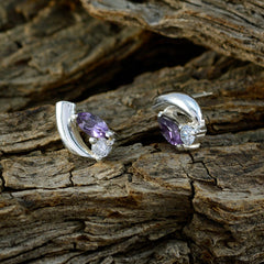 Laura Purple Stud Earrings for Everyday Glam