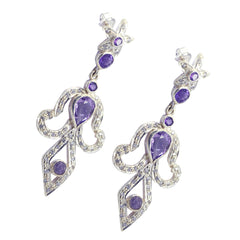 Maria Purple Stud Earrings - Elegant Gemstone Design