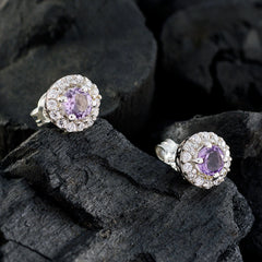 Isabella Purple Stud Earrings for Everyday Glam