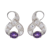 Elena Purple Stud Earrings for Everyday Glam Amethyst Purple Stud