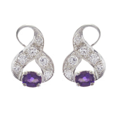 Elena Purple Stud Earrings for Everyday Glam Amethyst Purple Stud