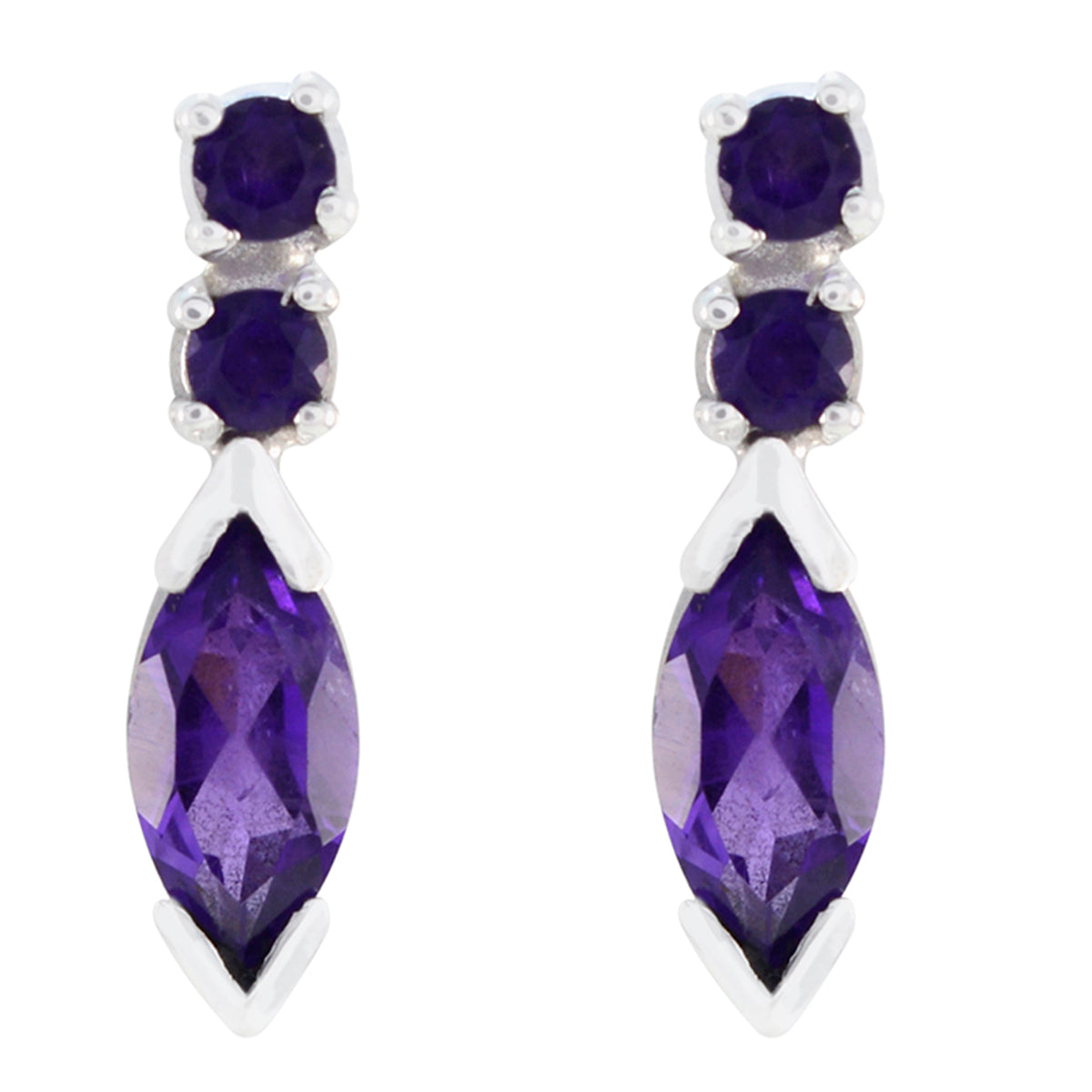 Lorena Purple Stud Earrings for Everyday Glam Amethyst Purple Stud