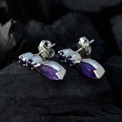 Lorena Purple Stud Earrings for Everyday Glam