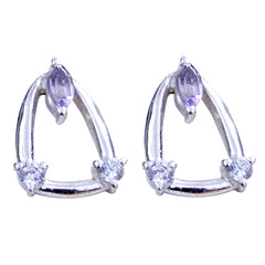 Nari Purple Stud Earrings for Glamorous Style