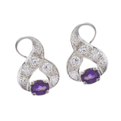 Elena Purple Stud Earrings for Everyday Glam