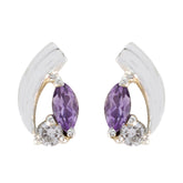 Laura Purple Stud Earrings for Everyday Glam Amethyst Purple Stud