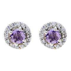 Isabella Purple Stud Earrings for Everyday Glam Amethyst Purple Stud