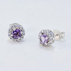 Isabella Purple Stud Earrings for Everyday Glam
