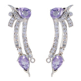 Ivana Purple Stud Earrings - Glamorous Gemstone Jewelry Amethyst Purple Stud