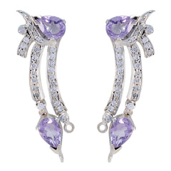 Ivana Purple Stud Earrings - Glamorous Gemstone Jewelry Amethyst Purple Stud