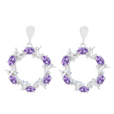 Inès Purple Stud Earrings for Everyday Glam Amethyst Purple Stud