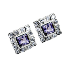 Isadora Purple Stud Earrings with Sparkling Accents