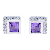 Lorena Purple Stud Earrings for Vibrant Fashion Amethyst Purple Stud