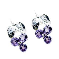 Fernanda Purple Stud Earrings for Glam Everyday Wear