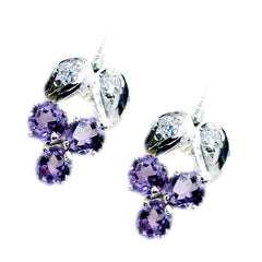 Fernanda Purple Stud Earrings for Glam Everyday Wear