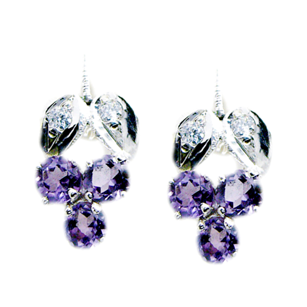 Fernanda Purple Stud Earrings for Glam Everyday Wear Amethyst Purple Stud