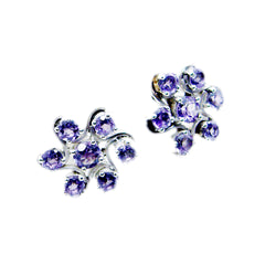 Sakura Purple Stud Earrings with Elegant Design