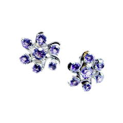 Sakura Purple Stud Earrings with Elegant Design