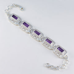 Isla Purple Tennis Bracelet with Decorative Silver Design