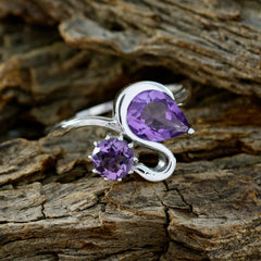 Ananya Purple Toi Et Moi Ring with Gemstone Design