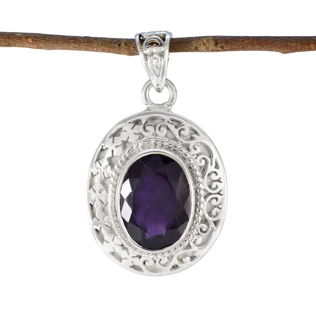 Harper Purple Vintage Statement Pendant for Glam Looks Amethyst Purple Purple