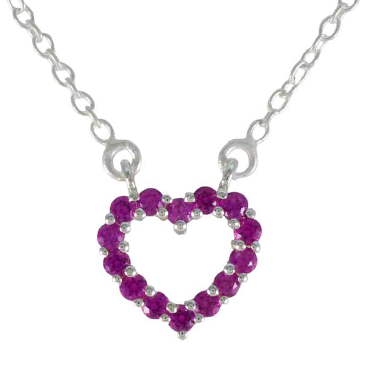 Priya Red Abstract Dainty Pendant Heart Necklace Ruby CZ Red Red