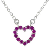 Priya Red Abstract Dainty Pendant Heart Necklace Ruby CZ Red Red