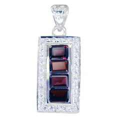 Bianca Red Abstract Pendant with Stylish Silver Frame