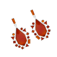 Bianca Red Chunky Stud Earrings for Vibrant Style