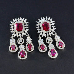 Ayesha Red Chunky Stud Earrings for a Bold Look