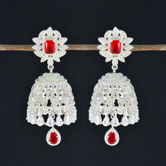 Araya Red Chunky Stud Earrings for Stylish Looks
