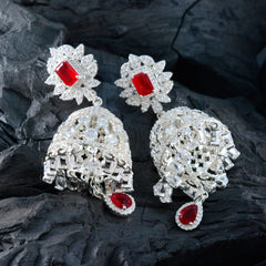 Araya Red Chunky Stud Earrings for Stylish Looks