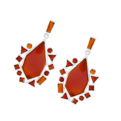 Bianca Red Chunky Stud Earrings for Vibrant Style