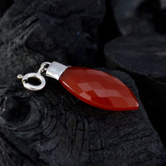 Emilia Red Contemporary Pendant with Faceted Gemstone