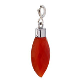 Emilia Red Contemporary Pendant with Faceted Gemstone Red onyx Red Red