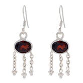 Aria Red Dainty Dangle Earrings for Everyday Glam Garnet Red Dangle
