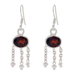 Aria Red Dainty Dangle Earrings for Everyday Glam Garnet Red Dangle