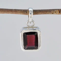 Lorena Red Dainty Pendant in Stylish Silver Setting