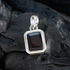 Lorena Red Dainty Pendant in Stylish Silver Setting