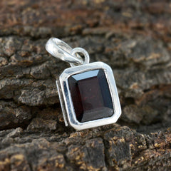Lorena Red Dainty Pendant in Stylish Silver Setting