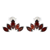 Mei Red Dainty Stud Earrings for Everyday Glam Garnet Red Stud