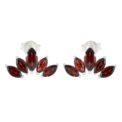 Mei Red Dainty Stud Earrings for Everyday Glam Garnet Red Stud
