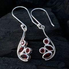 Yan Red Dangle Earrings in Silver for Every Occasion